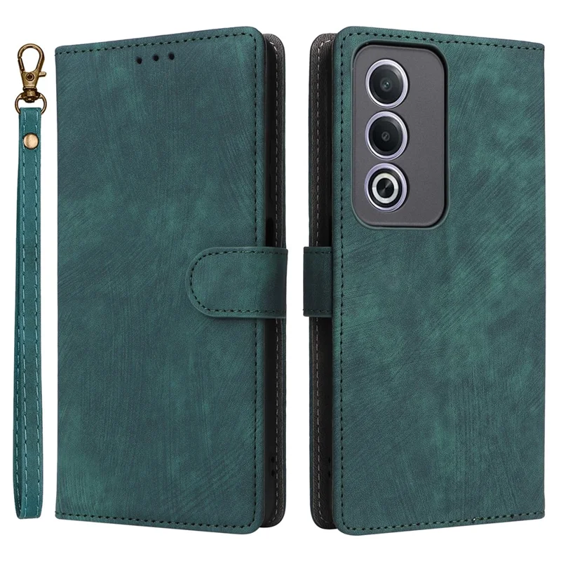 For Oppo A80 5G / A3 Pro (Global) 5G / K12x 5G (India) / A3x 5G (China) Leather Case RFID Blocking Wallet Phone Cover with Strap - Black-Cellmalls