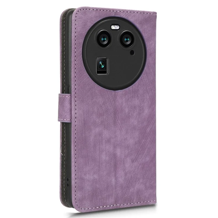For Oppo Find X6 Shockproof Phone Cover PU Leather RFID Blocking Wallet Stand Case with Strap - Purple-Cellmalls