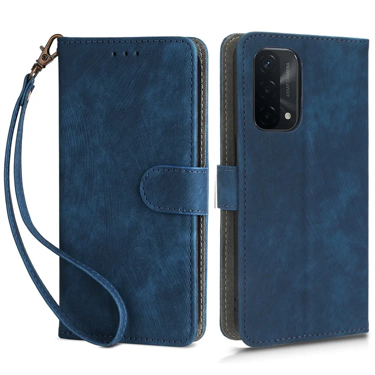 For Oppo A93 5G / A74 5G / A54 5G Phone Wallet Case RFID Blocking PU Leather Stand Cover with Strap - Green-Cellmalls