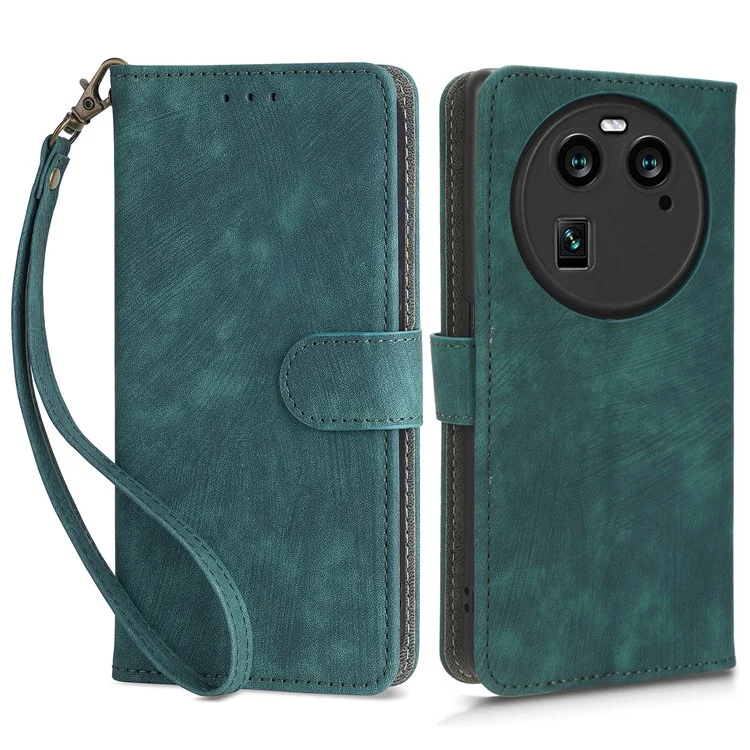 For Oppo Find X6 Shockproof Phone Cover PU Leather RFID Blocking Wallet Stand Case with Strap - Purple-Cellmalls