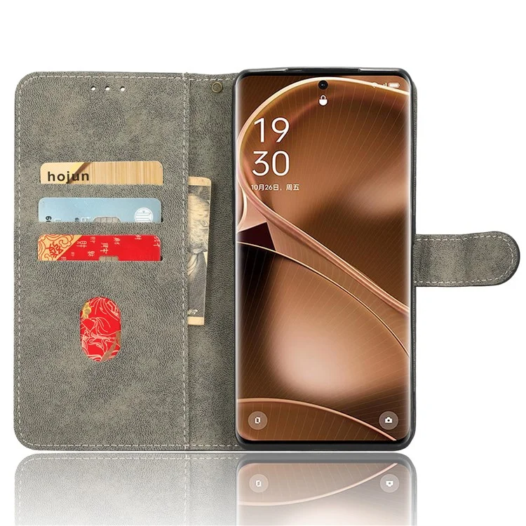 For Oppo Find X6 Pro PU Leather Phone Cover RFID Blocking Wallet Stand Case with Strap - Black-Cellmalls