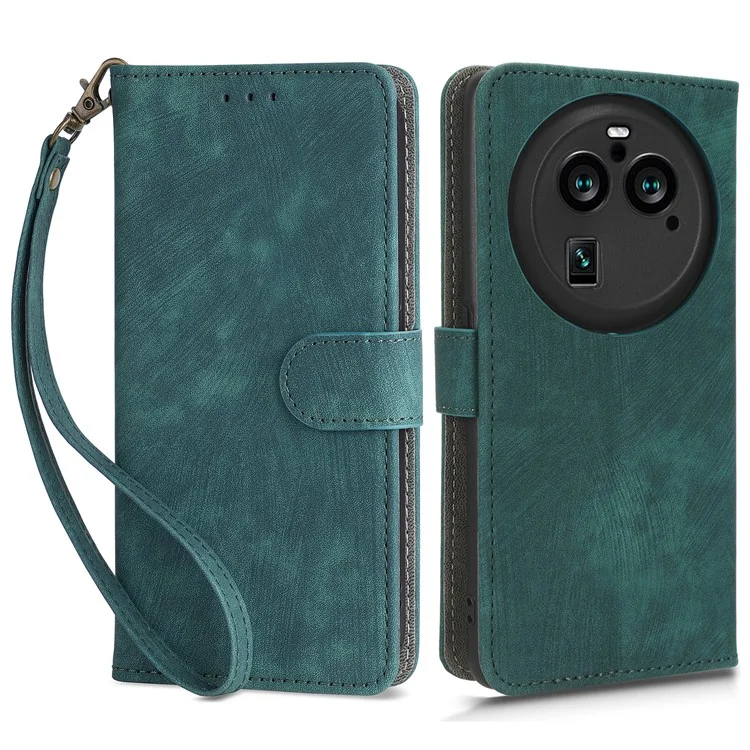 For Oppo Find X6 Pro PU Leather Phone Cover RFID Blocking Wallet Stand Case with Strap - Black-Cellmalls