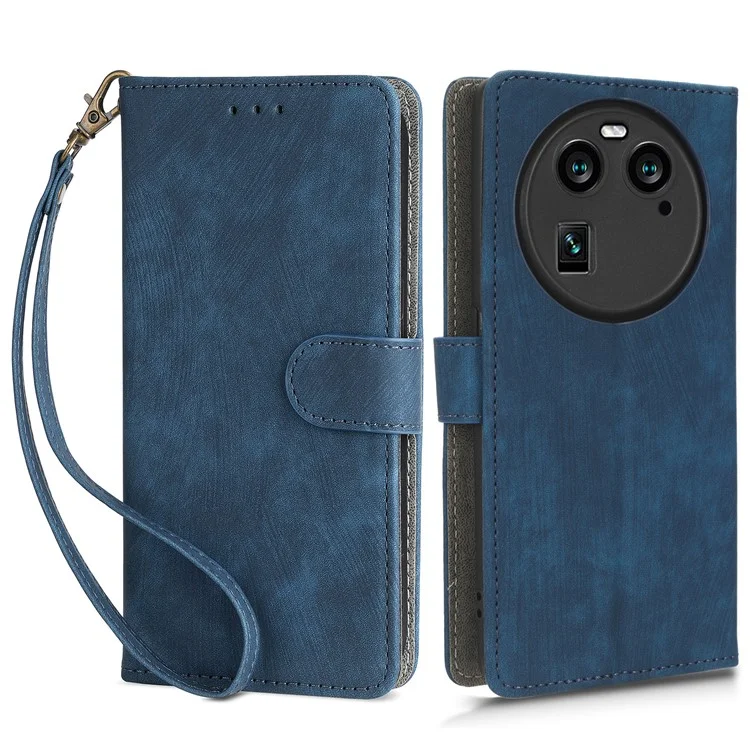 For Oppo Find X6 Shockproof Phone Cover PU Leather RFID Blocking Wallet Stand Case with Strap - Purple-Cellmalls