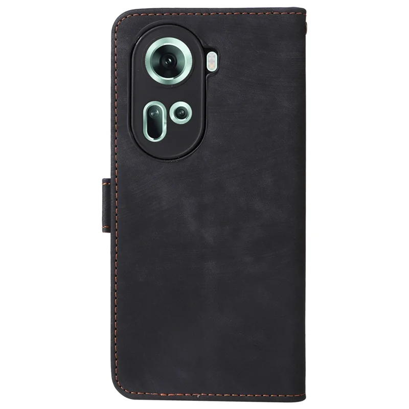 For Oppo Reno11 5G (Global) Case PU Leather Wallet Phone Cover with RFID Blocking - Black-Cellmalls