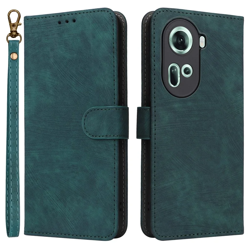 For Oppo Reno11 5G (Global) Case PU Leather Wallet Phone Cover with RFID Blocking - Black-Cellmalls