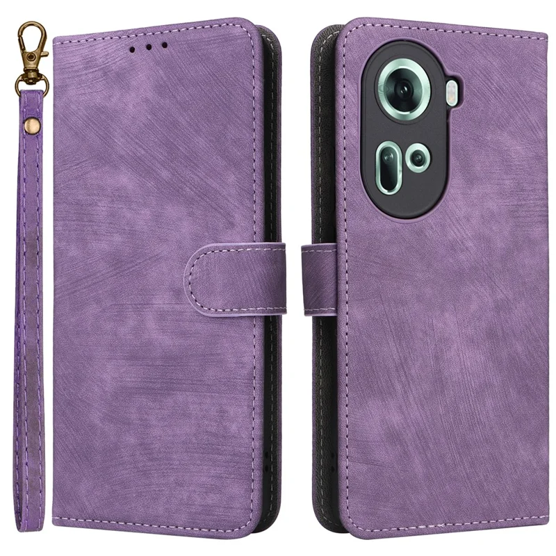 For Oppo Reno11 5G (Global) Case PU Leather Wallet Phone Cover with RFID Blocking - Black-Cellmalls