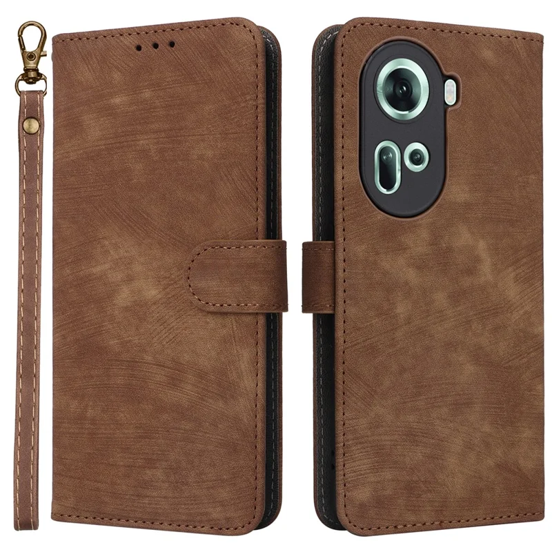 For Oppo Reno11 5G (Global) Case PU Leather Wallet Phone Cover with RFID Blocking - Black-Cellmalls