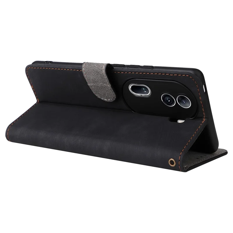 For Oppo Reno11 Pro 5G (Global) / Reno11 (China) 5G Case RFID Blocking PU Leather Phone Cover - Black-Cellmalls