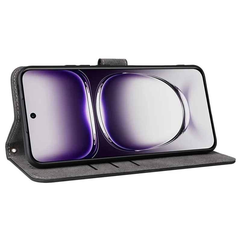 For Oppo Reno12 Pro 5G (Global) Case RFID Blocking Card Slots PU Leather Wallet Phone Cover - Black-Cellmalls