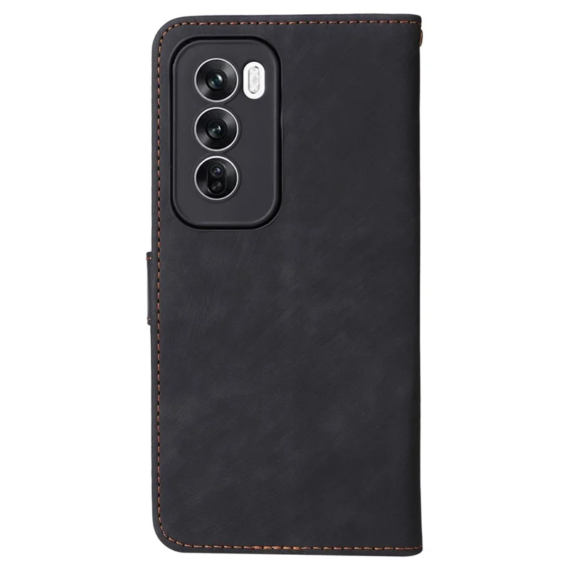 For Oppo Reno12 Pro 5G (Global) Case RFID Blocking Card Slots PU Leather Wallet Phone Cover - Black-Cellmalls