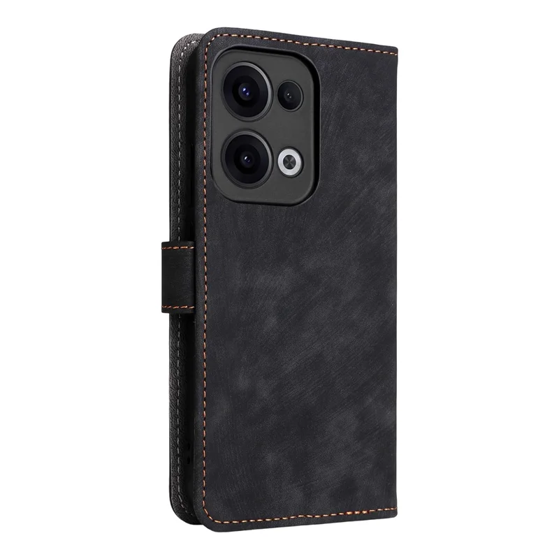 For Oppo Reno13 5G (Global) Wallet Case RFID Blocking PU Leather Cover Stand View - Black-Cellmalls