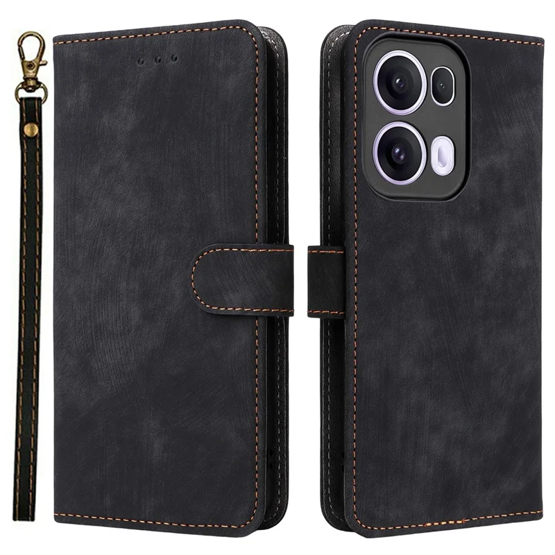 For Oppo Reno13 Pro 5G Wallet Case RFID Blocking PU Leather Cover Stand View - Black-Cellmalls