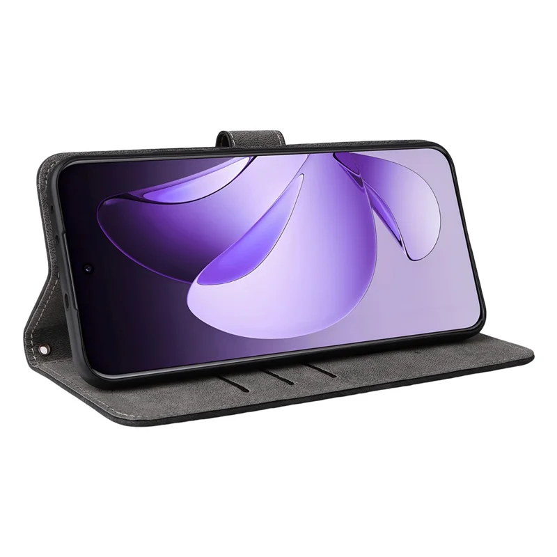 For Oppo Reno13 Pro 5G Wallet Case RFID Blocking PU Leather Cover Stand View - Black-Cellmalls