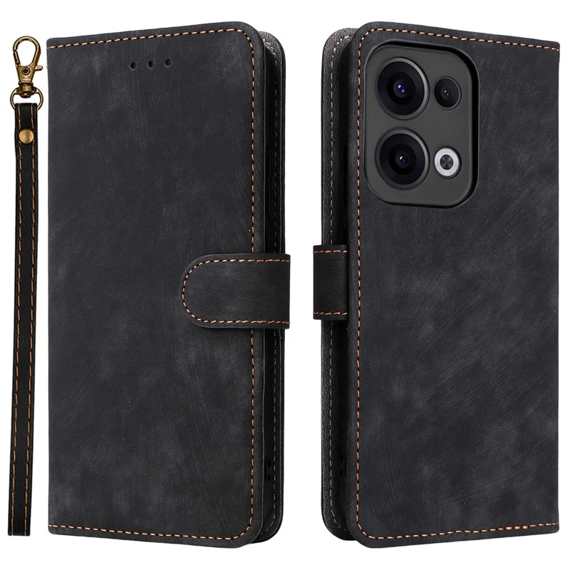 For Oppo Reno13 5G (Global) Wallet Case RFID Blocking PU Leather Cover Stand View - Black-Cellmalls