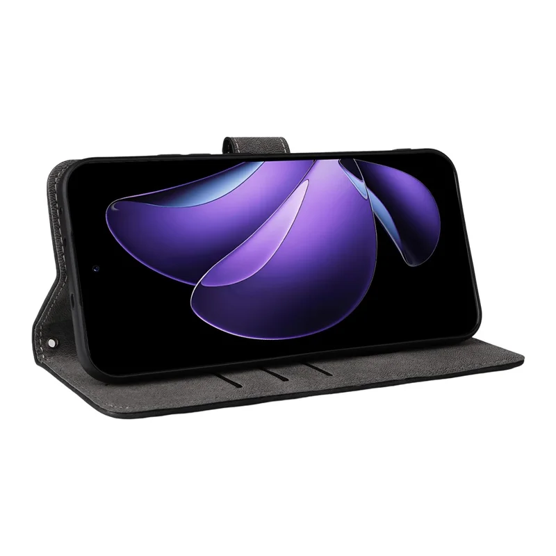 For Oppo Reno13 5G (Global) Wallet Case RFID Blocking PU Leather Cover Stand View - Black-Cellmalls