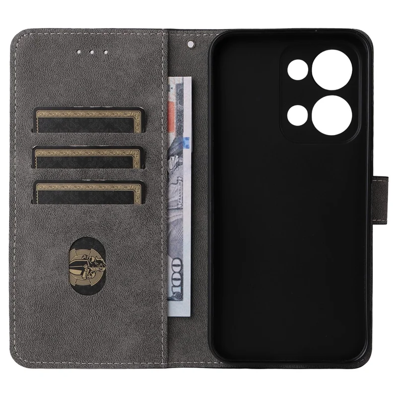 For Oppo Reno13 5G (Global) Wallet Case RFID Blocking PU Leather Cover Stand View - Black-Cellmalls