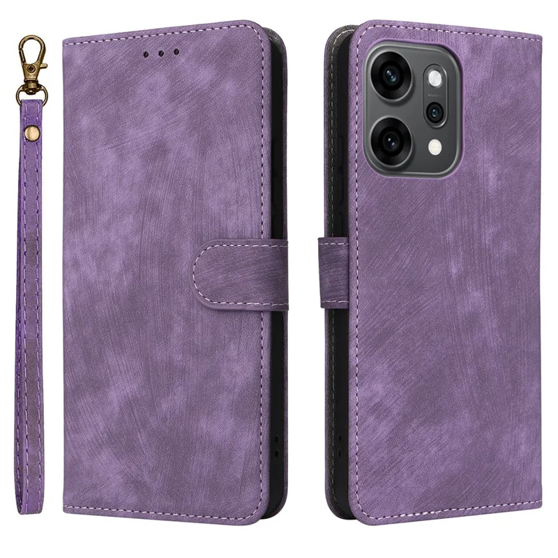 For Oppo Reno14 Pro 5G (Global) Case Wallet RFID Blocking PU Leather Phone Cover Stand with Strap - Purple-Cellmalls