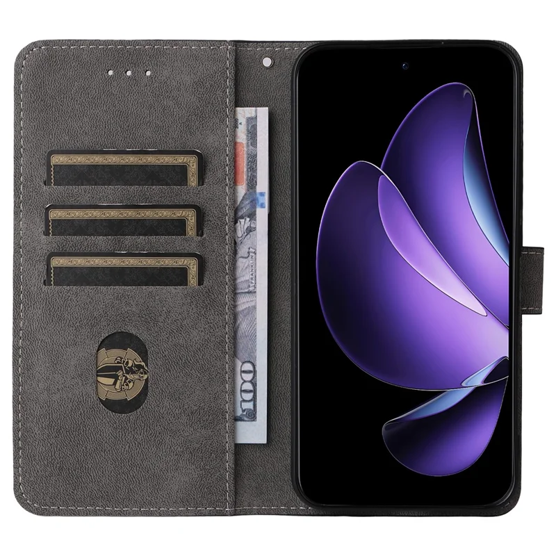 For Oppo Reno13 5G (Global) Wallet Case RFID Blocking PU Leather Cover Stand View - Black-Cellmalls