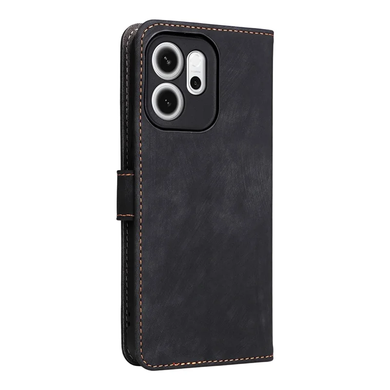 For Oppo Reno14 F 5G Case Wallet RFID Blocking PU Leather Phone Cover Stand with Strap - Black-Cellmalls