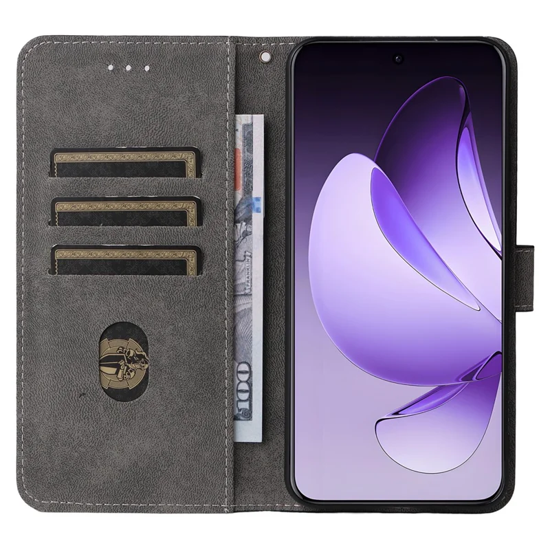 For Oppo Reno13 Pro 5G Wallet Case RFID Blocking PU Leather Cover Stand View - Black-Cellmalls