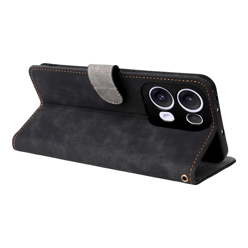 For Oppo Reno13 Pro 5G Wallet Case RFID Blocking PU Leather Cover Stand View - Black-Cellmalls