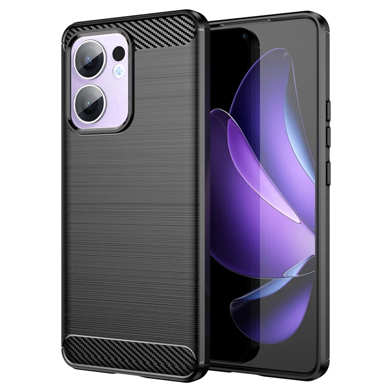 For Oppo Reno13 F 5G Case Protective Phone Cover Carbon Fiber Texture Brushed - Black-Cellmalls