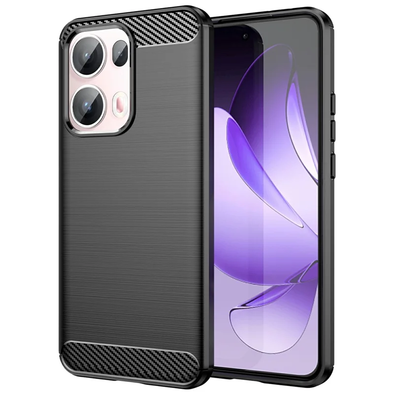 For Oppo Reno13 Pro 5G Case Protective Phone Cover Carbon Fiber Texture Brushed - Black-Cellmalls