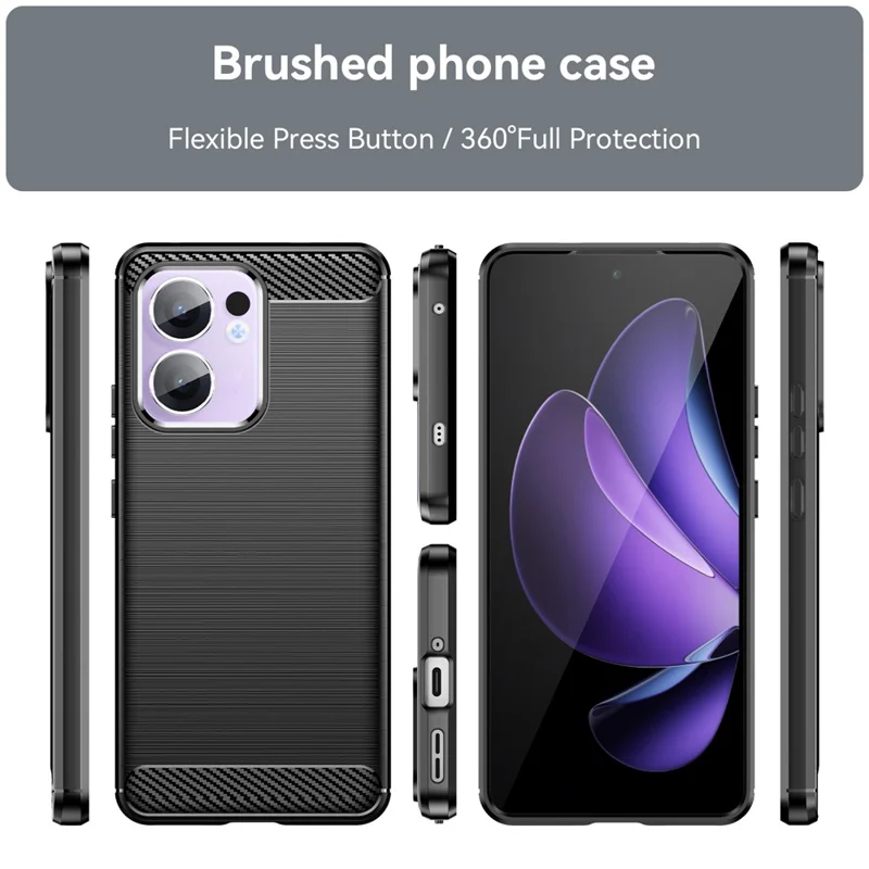 For Oppo Reno13 F 5G Case Protective Phone Cover Carbon Fiber Texture Brushed - Black-Cellmalls