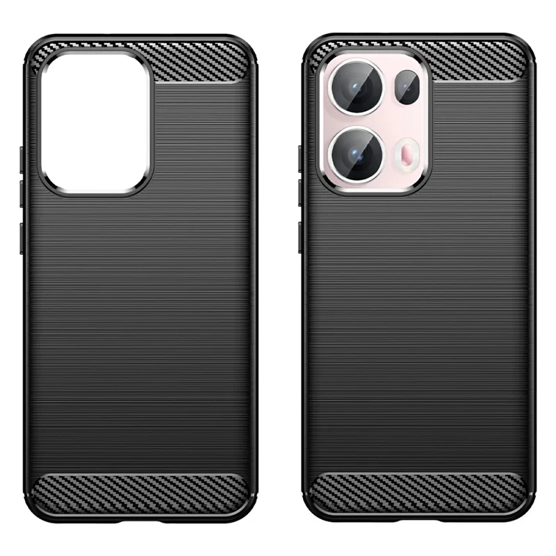For Oppo Reno13 Pro 5G Case Protective Phone Cover Carbon Fiber Texture Brushed - Black-Cellmalls