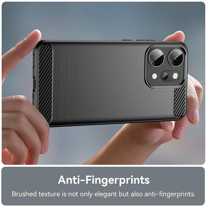 For Oppo Reno14 Pro 5G (Global) Case Protective Phone Cover Carbon Fiber Texture Brushed - Black-Cellmalls
