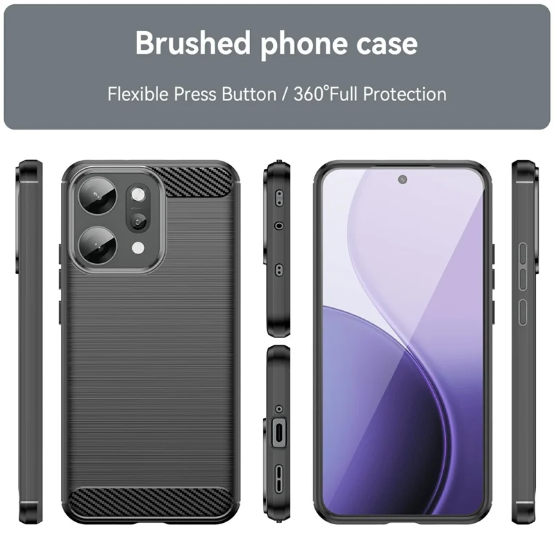 For Oppo Reno14 Pro 5G (Global) Case Protective Phone Cover Carbon Fiber Texture Brushed - Black-Cellmalls