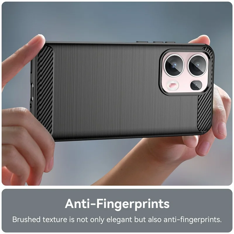 For Oppo Reno13 Pro 5G Case Protective Phone Cover Carbon Fiber Texture Brushed - Black-Cellmalls