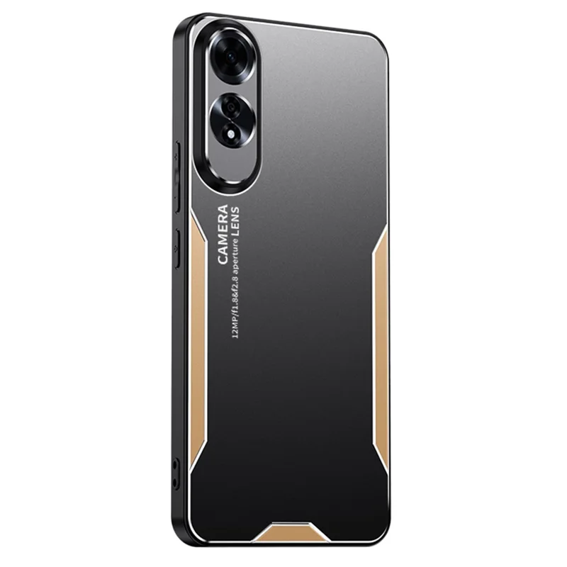 For Oppo A60 4G Phone Case Aluminium Alloy TPU PC Back Cover - Gold-Cellmalls