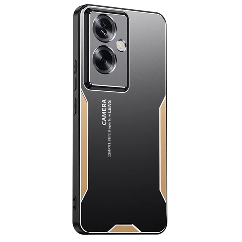 For Oppo A79 5G / A2 5G Phone Case Shockproof Tough Rugged Armor Aluminium Alloy Back Cover - Gold-Cellmalls
