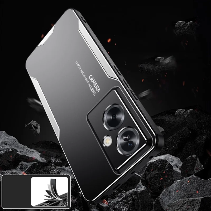 For Oppo A79 5G / A2 5G Phone Case Shockproof Tough Rugged Armor Aluminium Alloy Back Cover - Gold-Cellmalls