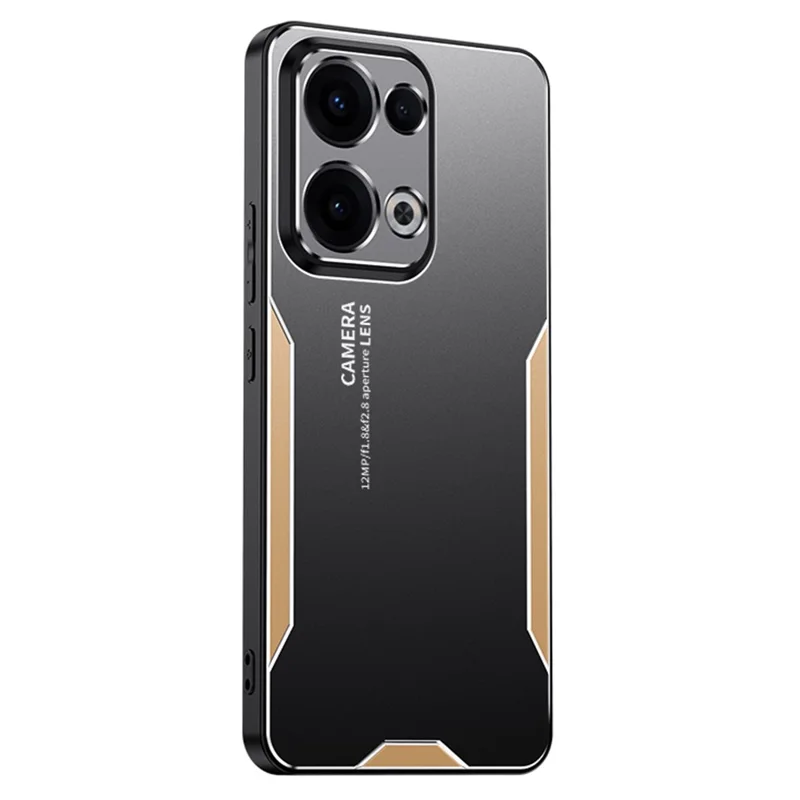 For Oppo Reno13 5G (Global) Phone Case Aluminium Alloy TPU PC Back Cover - Gold-Cellmalls