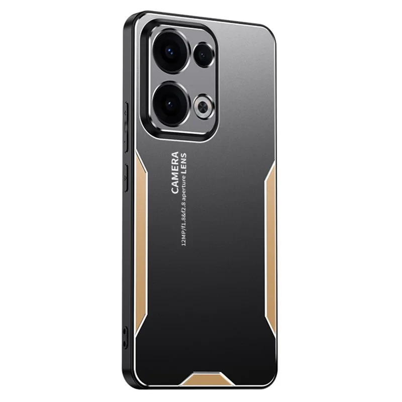 For Oppo Reno13 5G (Global) Phone Case Aluminium Alloy TPU PC Back Cover - Gold-Cellmalls
