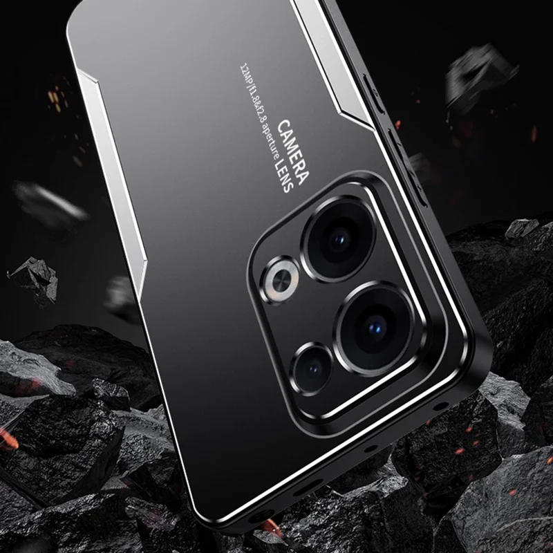 For Oppo Reno13 5G (Global) Phone Case Aluminium Alloy TPU PC Back Cover - Gold-Cellmalls