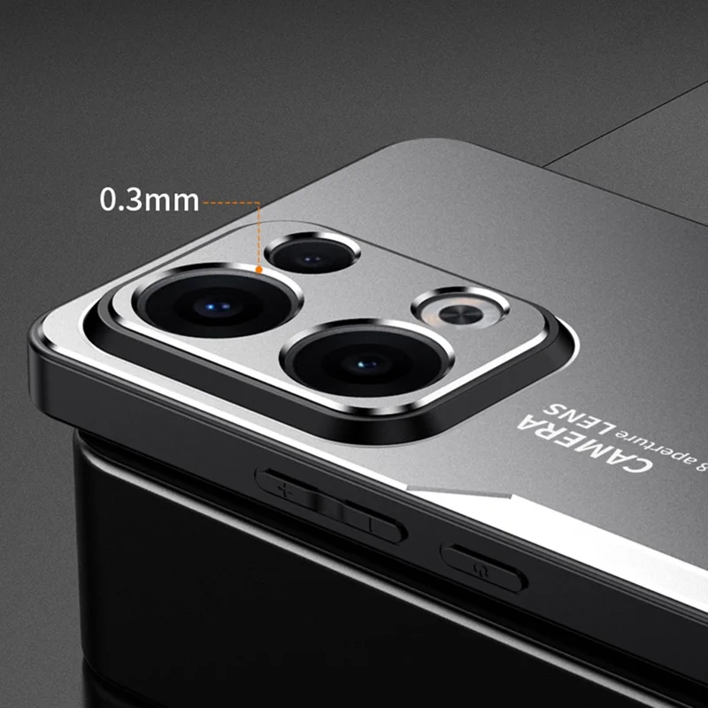 For Oppo Reno13 5G (Global) Phone Case Aluminium Alloy TPU PC Back Cover - Gold-Cellmalls