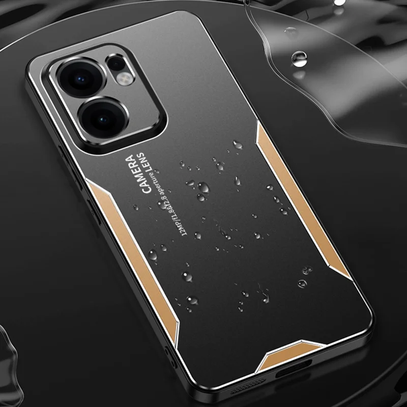 For Oppo Reno13 F 4G Phone Case Aluminium Alloy TPU PC Back Cover - Gold-Cellmalls