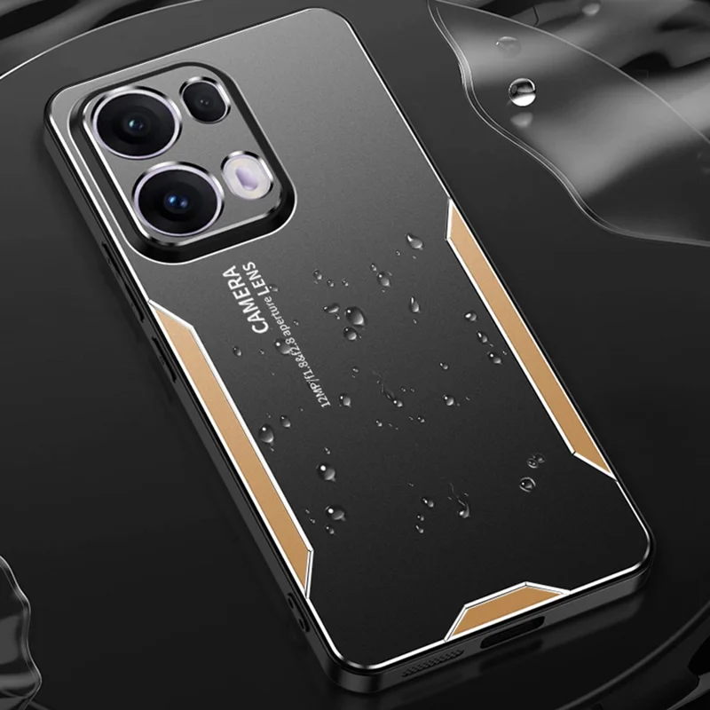 For Oppo Reno13 Pro 5G Phone Case Aluminium Alloy TPU PC Back Cover - Gold-Cellmalls