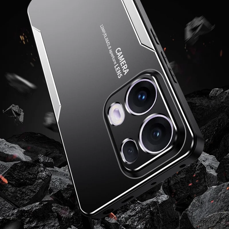 For Oppo Reno13 Pro 5G Phone Case Aluminium Alloy TPU PC Back Cover - Gold-Cellmalls