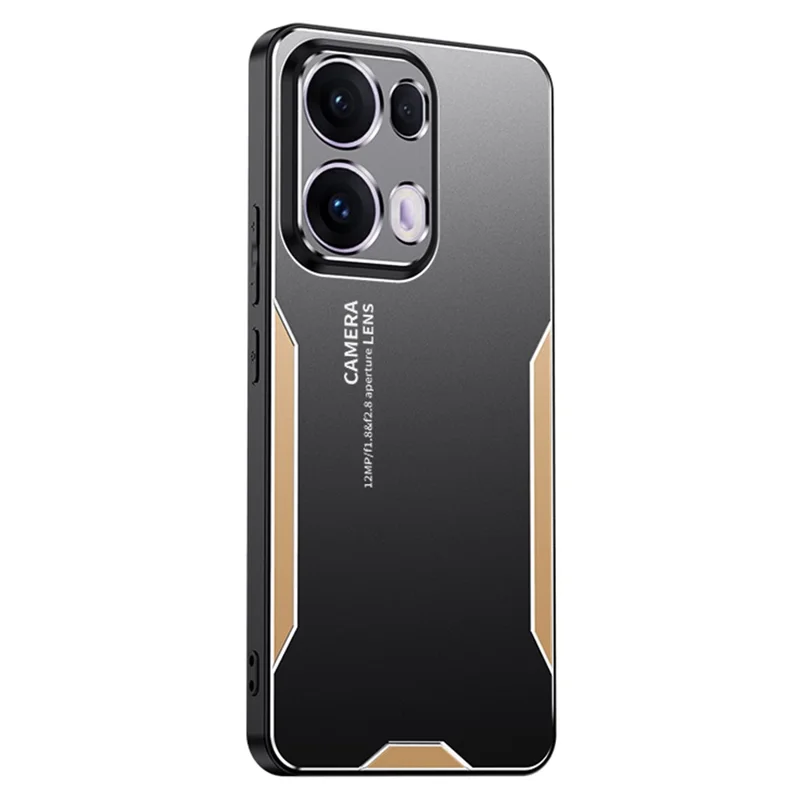 For Oppo Reno13 Pro 5G Phone Case Aluminium Alloy TPU PC Back Cover - Gold-Cellmalls
