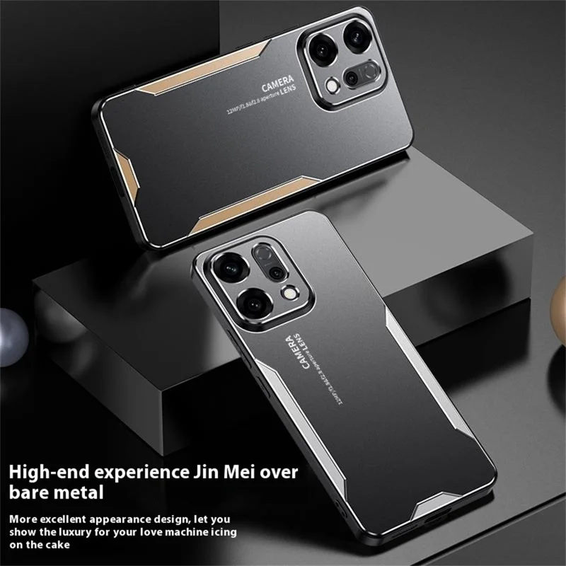 For Oppo Reno14 5G (Global) Phone Case Aluminium Alloy TPU PC Back Cover - Gold-Cellmalls