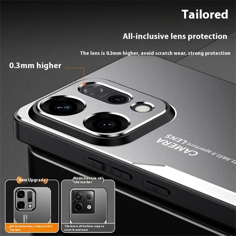 For Oppo Reno14 5G (Global) Phone Case Aluminium Alloy TPU PC Back Cover - Gold-Cellmalls