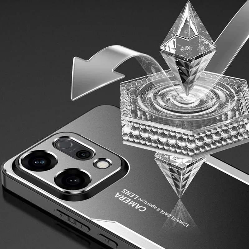 For Oppo Reno14 5G (Global) Phone Case Aluminium Alloy TPU PC Back Cover - Gold-Cellmalls