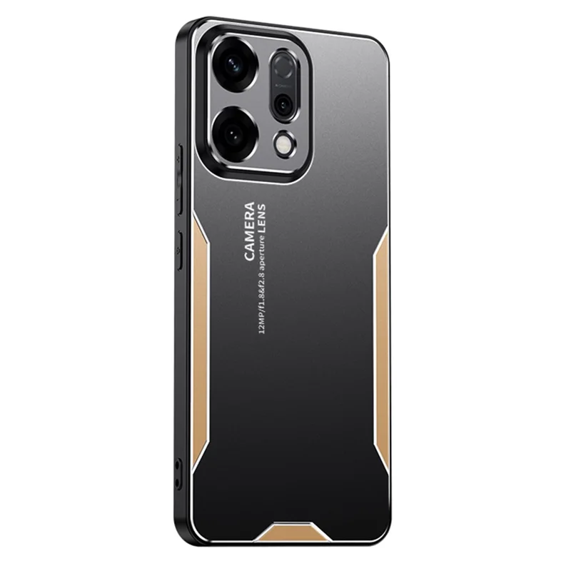 For Oppo Reno14 5G (Global) Phone Case Aluminium Alloy TPU PC Back Cover - Gold-Cellmalls