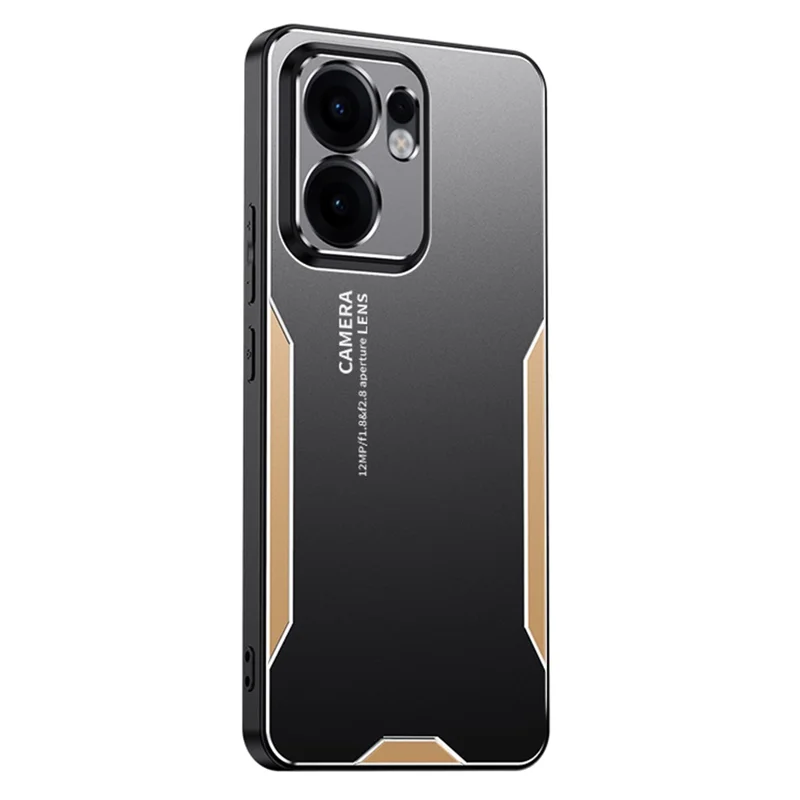 For Oppo Reno13 F 4G Phone Case Aluminium Alloy TPU PC Back Cover - Gold-Cellmalls