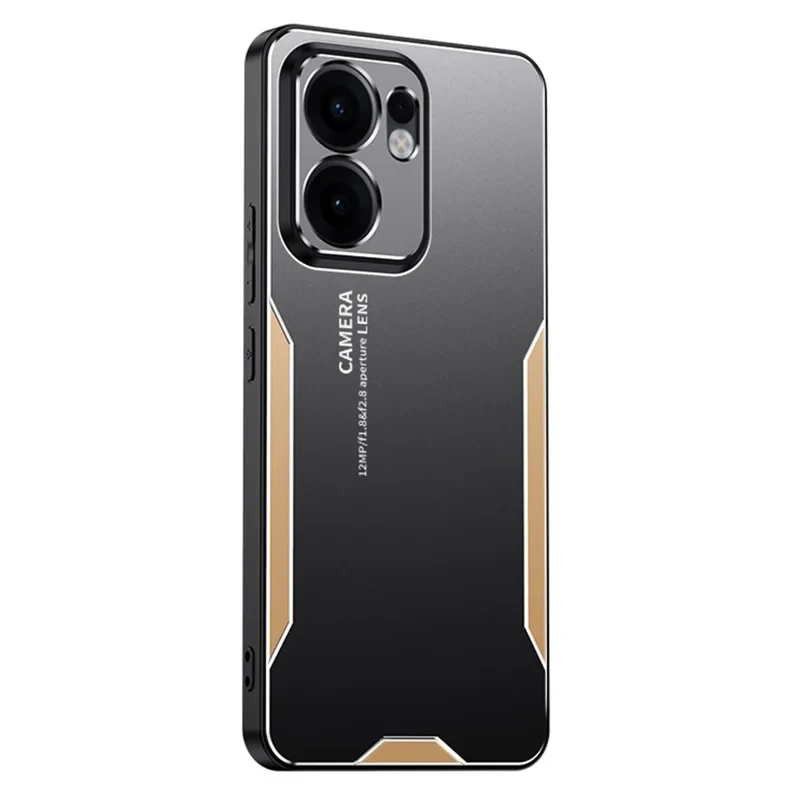 For Oppo Reno13 F 4G Phone Case Aluminium Alloy TPU PC Back Cover - Gold-Cellmalls