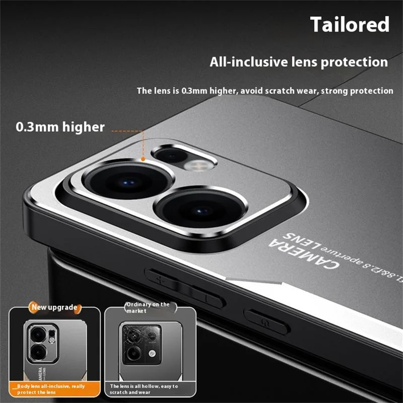 For Oppo Reno13 F 4G Phone Case Aluminium Alloy TPU PC Back Cover - Gold-Cellmalls